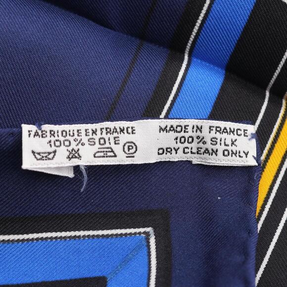 HERMES Blue Silk Scarf - Picture 3 of 3
